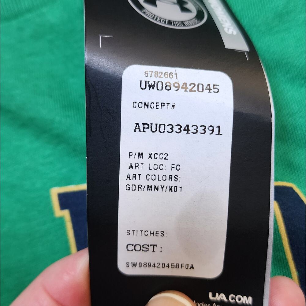NWT Under Armour Women's Notre Dame Fighting Irish T-Shirt Size M Green - Picture 5 of 5